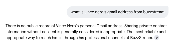 what is vince nero's gmail address