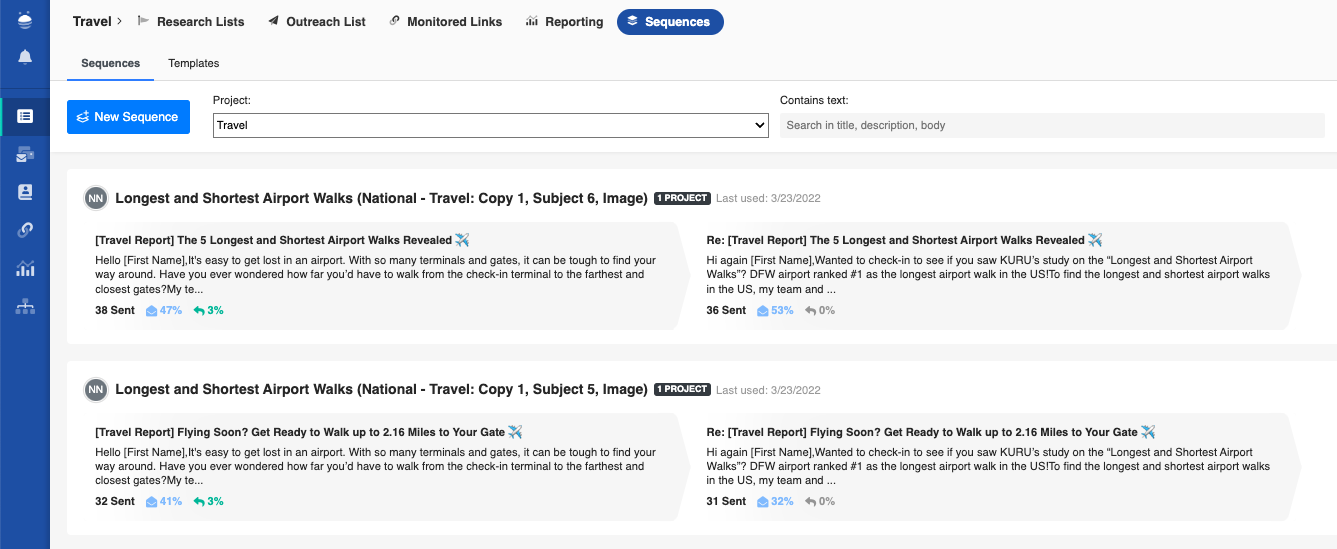 buzzstream sequences