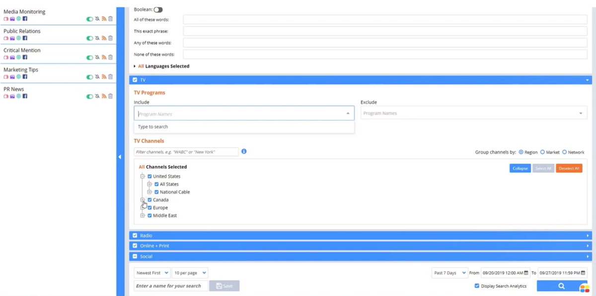 critical mentions lets you look at tv program mentions