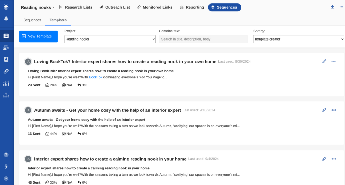 sequences examples from embryo on buzzstream