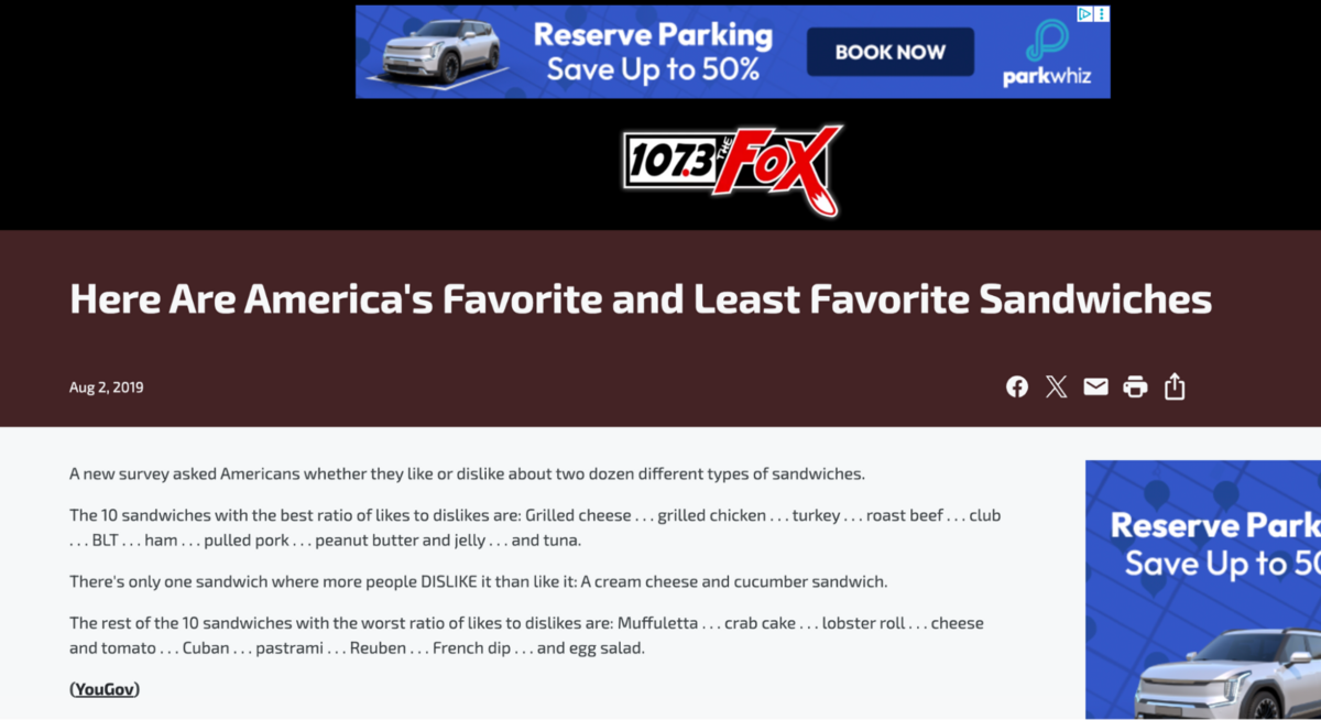 here are america's favorite and least favorite sandwiches