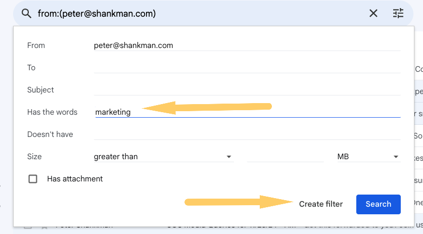 use the words "marketing"