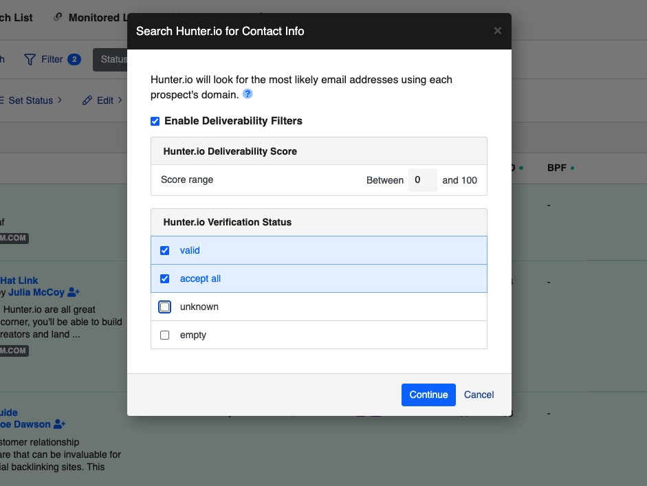 hunter deliverability