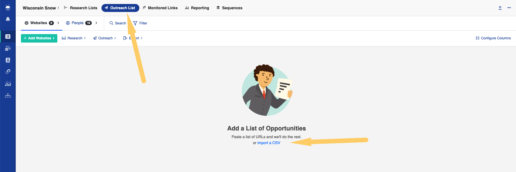 import existing from csv