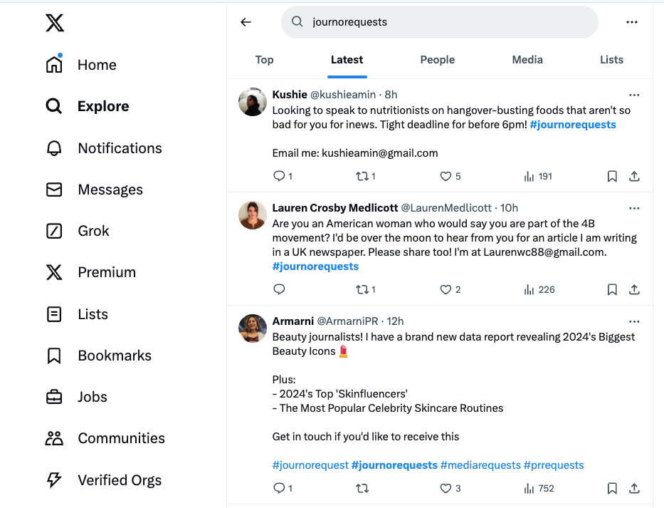 twitter journorequests