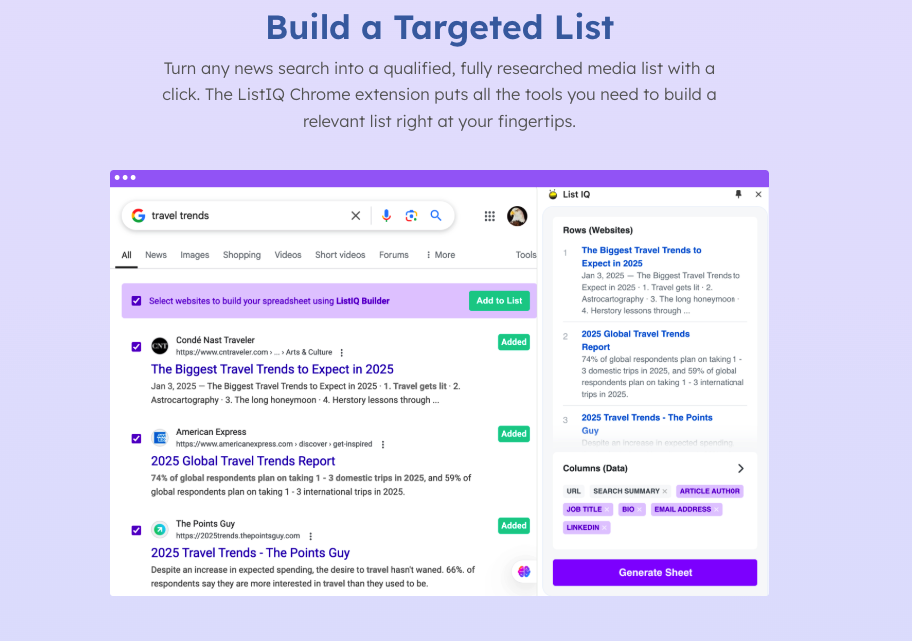 build targeted list with ListIQ