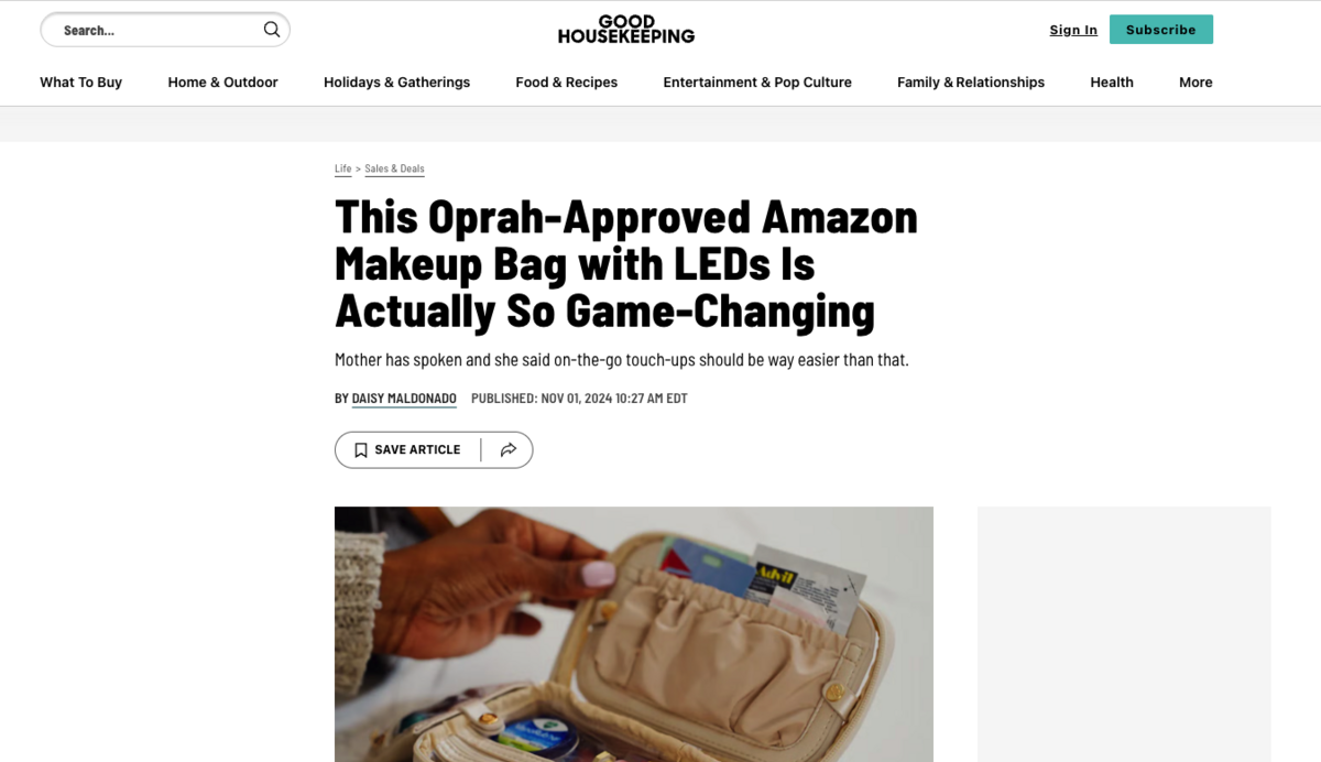 this oprah-approved amazon makeup bag with LED is actually so game-changing