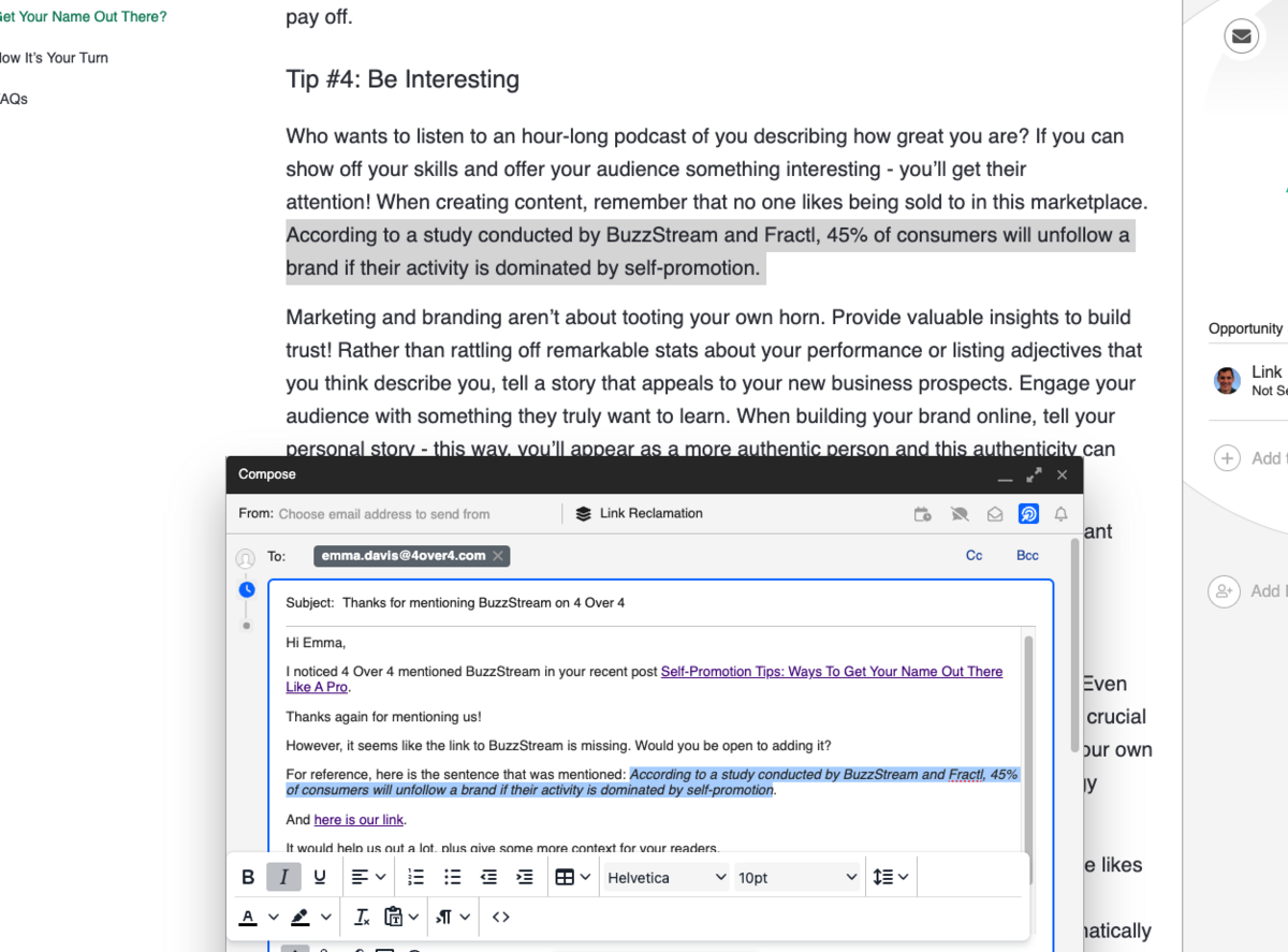 an example of copying and pasting the excerpt