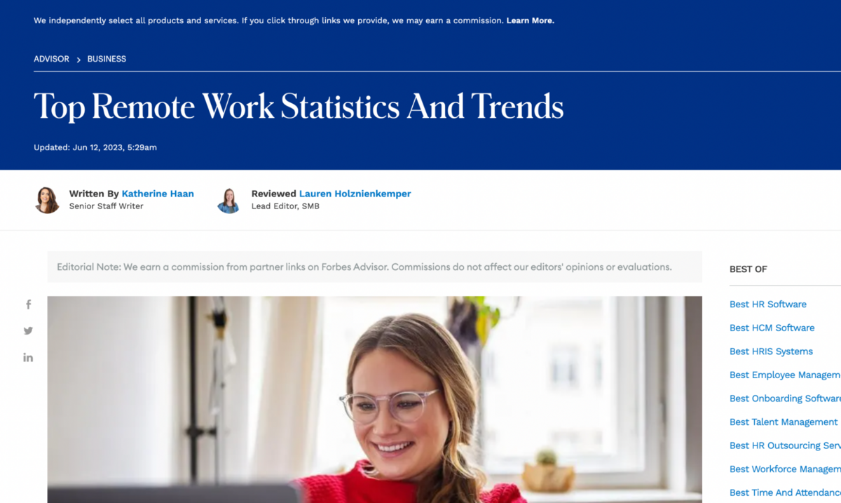 top remote work stats