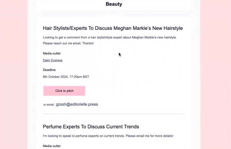 editorielle pitch example