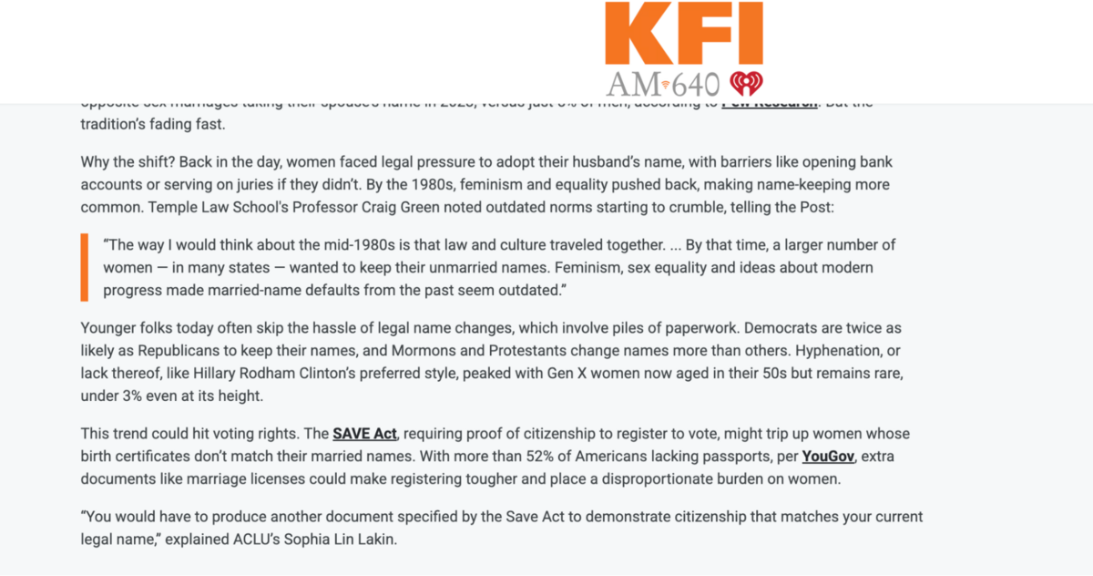 KFI mentions save act