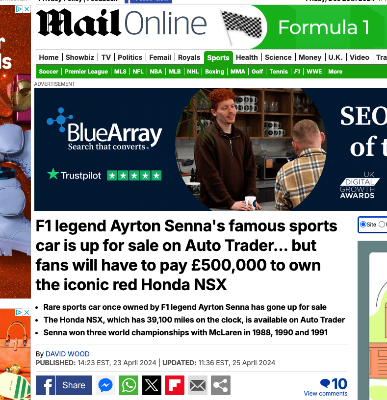 mail online ayrton senna article