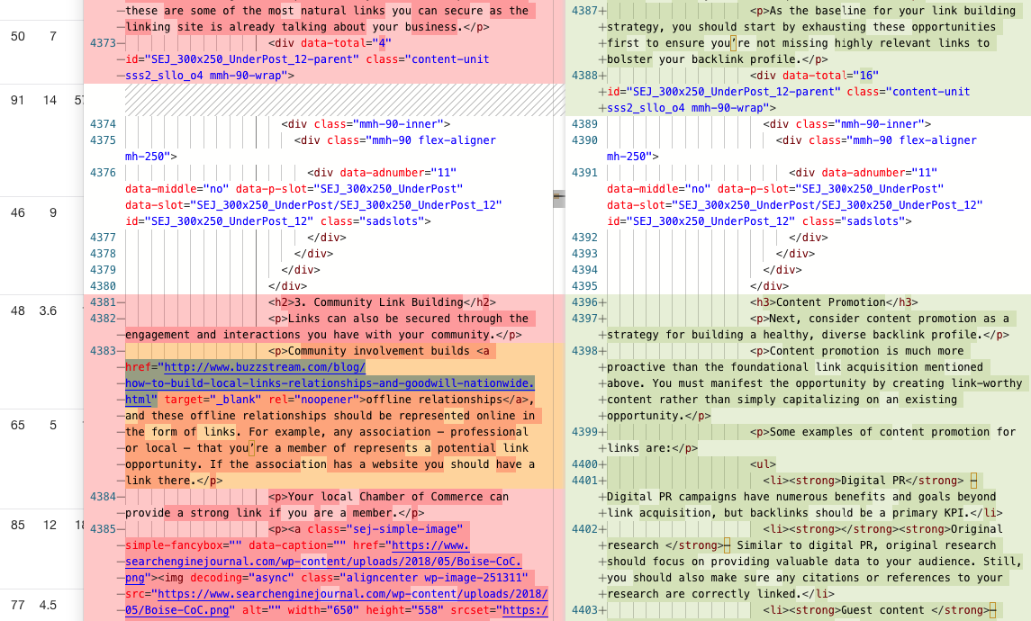 a screenshot showing how the post changed completely