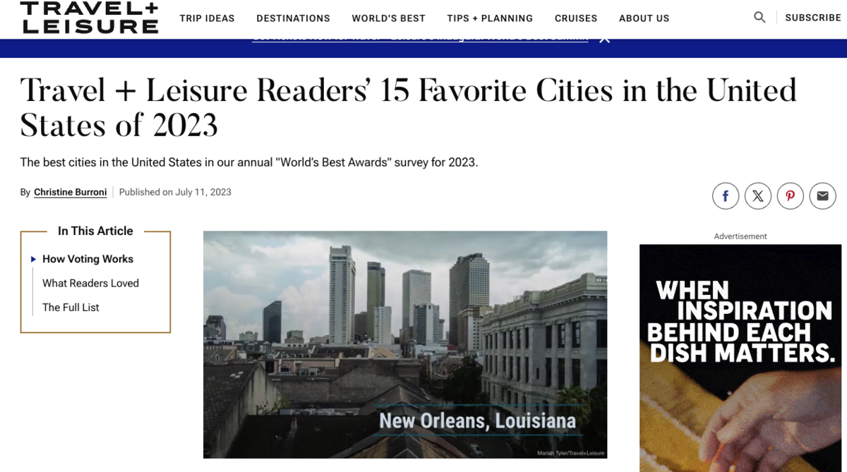 travel and leisure's 15 favorite cities in the US