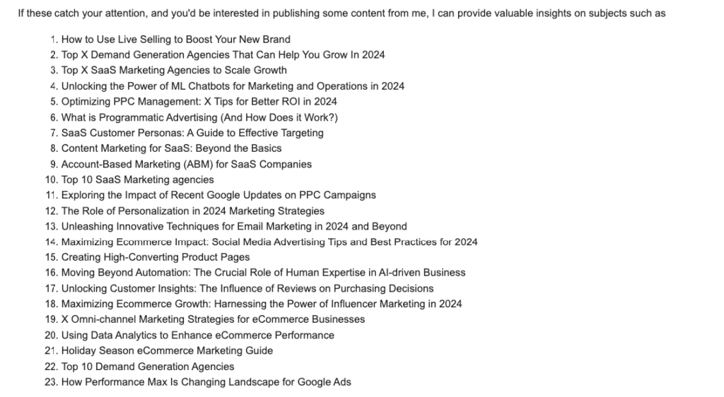 all ai generated topics