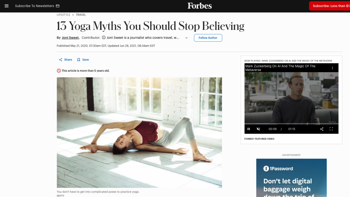 forbes yoga myths